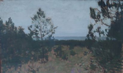 null 
Pierre Eugène MONTEZIN (1874-1946)

"Study of pine trees by the sea

Oil on...
