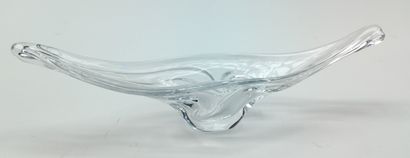 null 
In the taste of DAUM
Gondola-shaped crystal bowl, unmarked, H : 15 cm, W :...