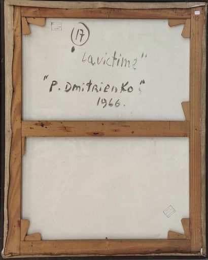 null 
DIMITRIENKO Pierre (1925-1974)
"La Victime" 1966
Huile sur toile Titré, contresigné,...