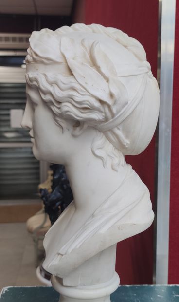 null 
ECOLE FRANCAISE XIXE SIECLE

L' ASTRONOMIE

Sculpture, Buste en marbre représentant...