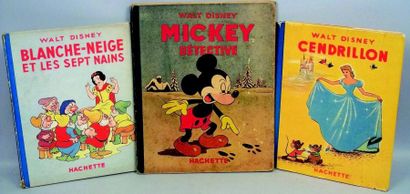 null Ensemble de trois ouvrages illustrés par Walt DISNEY, «MICKEY DETECTIVE» en...