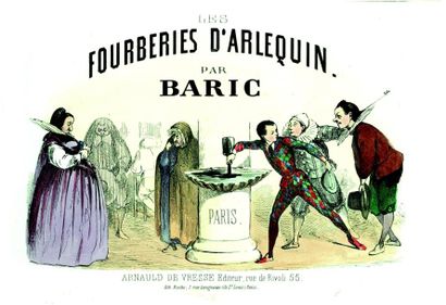 Jules Jean Antoine BARIC «POLICHINELLE et son ami PIERROT» de BARIC, format à l'italienne,...