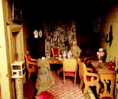 null 
Very beautiful old dollhouse
 of the Christian HACKER house with original interior...