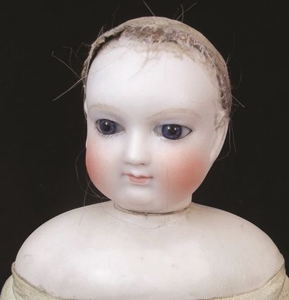 null 
Rare and beautiful Parisian doll of the house ROHMER, swivelling head in pressed...