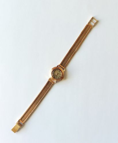 null 
Lady's wristwatch, case and bracelet in yellow gold 750°/°°, mechanical movement...