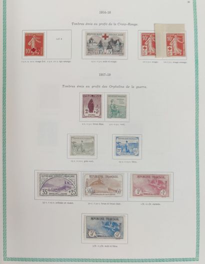 null 
1 box and 1 album of Classic, SM and Modern France stamps including Sage, Mouchons,...