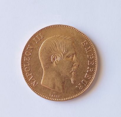  PIECE de 100 Francs or Napoléon III , tête nue, A 1858 Poids : 32.2 grammes Frais...