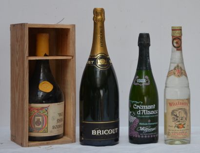 null 4 flac 1 CREMANT D'ALSACE 1982, 1 WILLIAMINE MORAND, 1 MAG CHAMPAGNE BRICOUT...