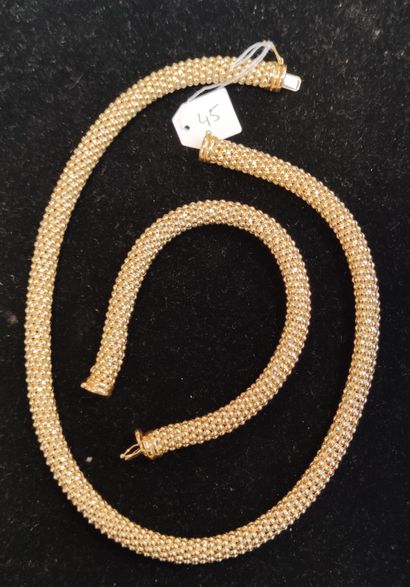  Parure à transformation en or 750 °/°°, composée d'un bracelet et d'un collier,...