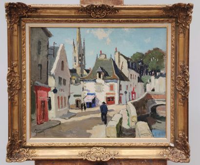 null MAURICE-MARTIN (1894-1978) 

Walkers in Pont-Aven 

Oil on canvas signed lower...