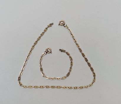  Set in yellow gold 750°/00 comprising 1 necklace and 1 bracelet 
weight : 22.7 g...