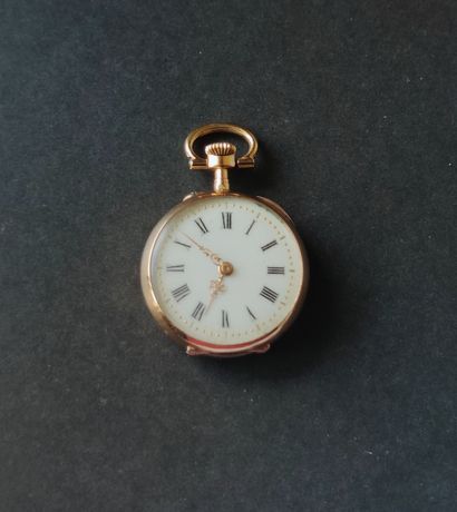 Lady's pendant watch in yellow gold 750°/°°°,...