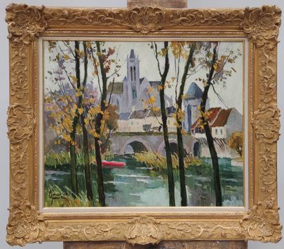 null MAURICE-MARTIN (1894-1978) 

View of Moret sur Loing 

Oil on canvas signed...
