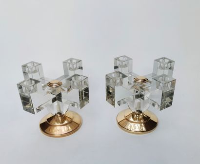 null PUIFORCAT goldsmith

Pair of modernist CANDELABRES with four candle holders...