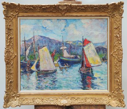 null 
André WILDER (1871-1965) 


Boats in the port of Antibes

Oil on canvas signed...