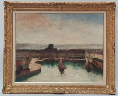 null 
Gustave MADELAIN (1867-1944)



Voiliers dans le port de Dieppe 

Huile sur...