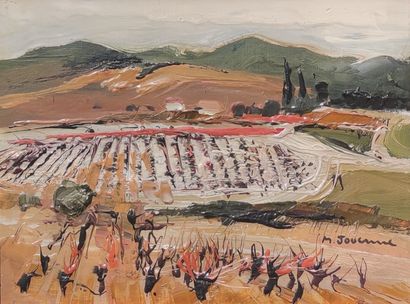 null Michel JOUENNE ( né en 1933) 

" Les vignes blanches" huile sur toile signée...