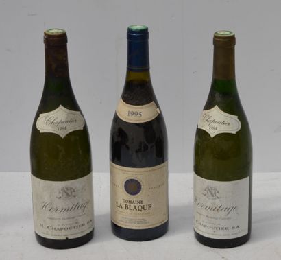 3 bout : 2 HERMITAGE BLANC CHAPOUTIER 1984,...