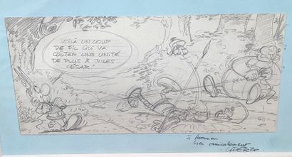 null 
Albert UDERZO (1927 - 2020) "Astérix et Obelix, 

"Voila un coup de fil qui...