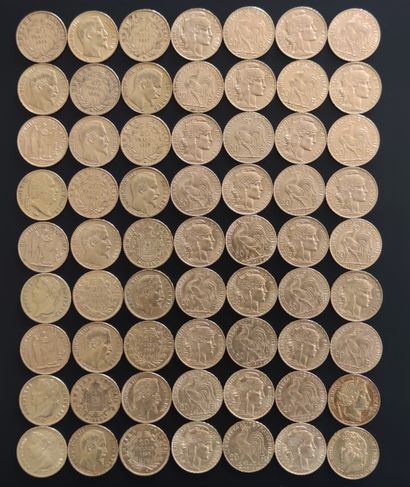 null 
Set of 63 gold 20 francs coins, France : Louis XVIII - Napoleon

SELLING EXPENSES...