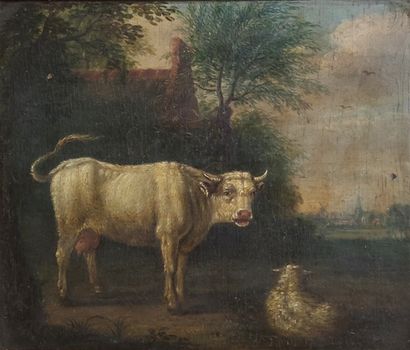 Johannes CARREE (1698-1772) 
Johannes CARREE (1698-1772)

Vache et chèvre dans un...