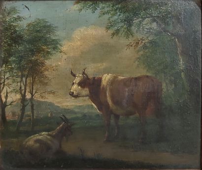 Johannes CARREE (1698-1772) 
Johannes CARREE (1698-1772)

Vache et chèvre dans un...