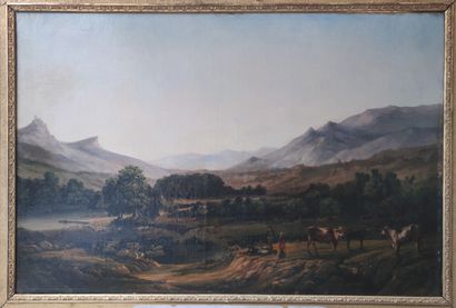 null Charles LABOR (1813-1900)

Paysage montagneux animés de paysans et d'un troupeau

Huile...