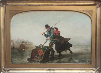 null Henri Van SEBEN (1825-1913)

Couple patinant, 1864

Huile sur toile signée et...
