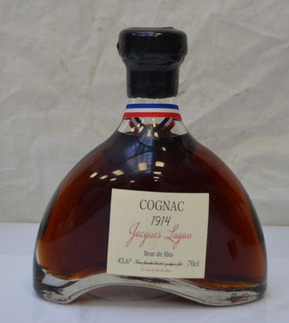 null 1 bout COGNAC BRUT DE FUTS 43,6° JACQUES LAGAN 1914