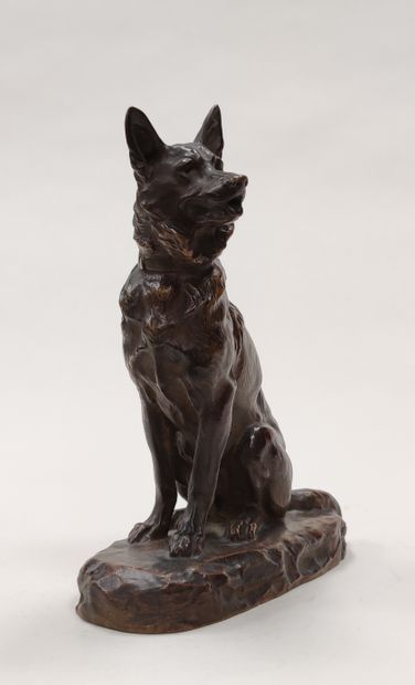 null E. RICHE 

Sitting wolf dog

Proof in bronze with brown patina, edition of the...