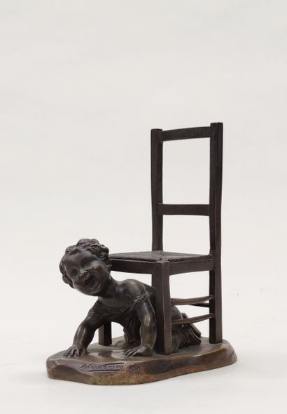 null Robert CAMUS

Laughing child, playing under a chair, 1916

Proof in bronze with...