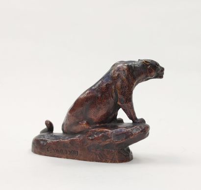 null Charles MASSON (1822-1894)

Seated Lioness

Proof in bronze with brown patina,...