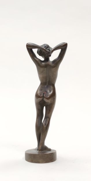 null 20th century french school 

Standing Naiad 

Proof in bronze with a brown patina,...