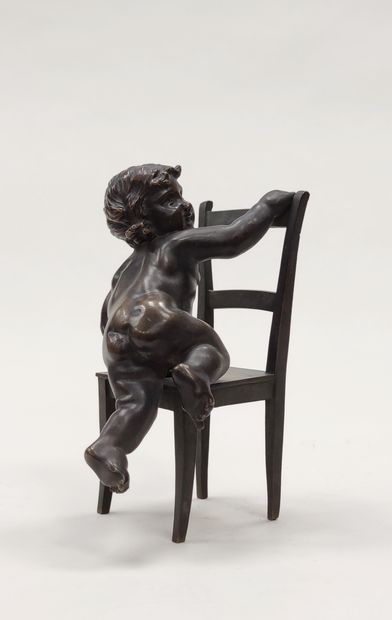 null 20th century FRENCH SCHOOL 

Little girl climbing on a chair 

Proof in bronze...