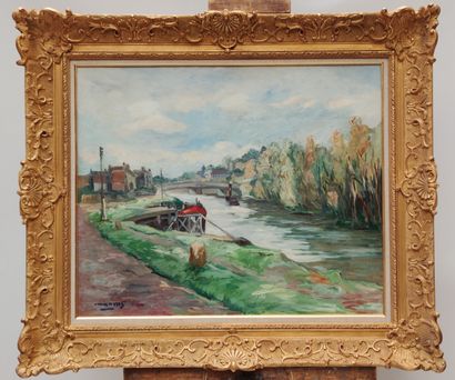 null Pere CREIXAMS (1893-1965) 

Bord de Seine à Bougival

Huile sur toile signée...