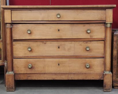 
Cherry wood COMMODE, opening with four drawers,...