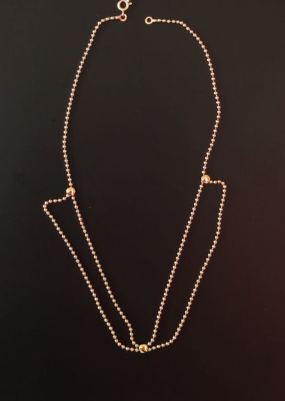 null NECKLACE IN YELLOW GOLD 750°/00 composed of a series of small balls 

L : 41...