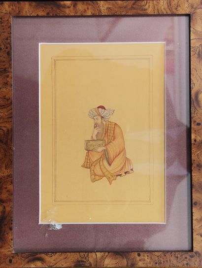 null 
Ensemble comprenant : 




- Une aquarelle représentant un homme ottoman tenant...