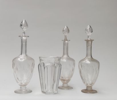 LOT including three anonymous carafes and...
