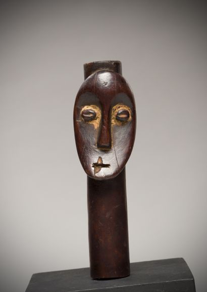 null Lega Congo (DRC) Dignitary cane top in reddish brown wood with a deep patina,...