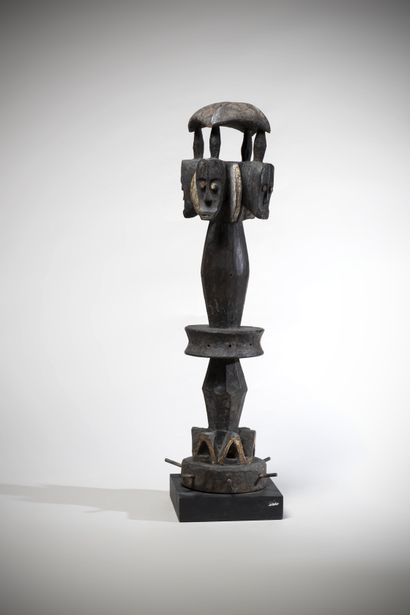 Ijo (Nigeria) Dance crest with four faces...