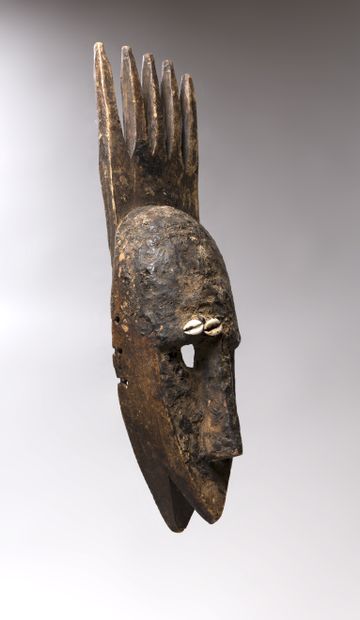 null Bambara (Mali) Mask of the Ndomo with five horns in semi-heavy wood, mostly...