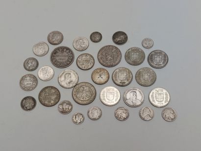 LOT of 30 PIECES France and FOREIGN in silver...