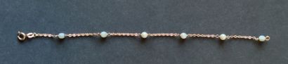 null 
Small BRACELET in yellow gold 750 °/°° decorated with small pearls Gross weight...