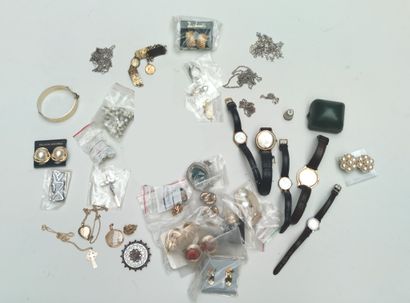 null 
LOT MODIFIED: Set of metal "Fancy" JEWELRY, five metal wristwatches, a metal...