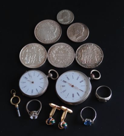 null LOT comprising: two silver pocket watches (in the state pb: 112 grams), three...