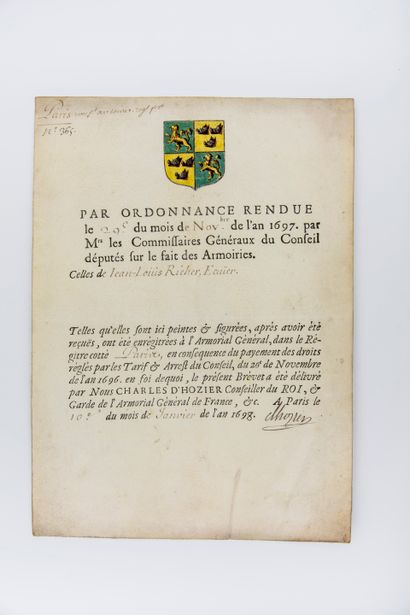 HOZIER DE SERIGNY Charles, René [Paris, 1640...