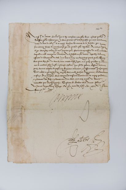 null CATHERINE DE MÉDICIS [Florence, 1519 - Blois, 1589], queen of France.

Signed...