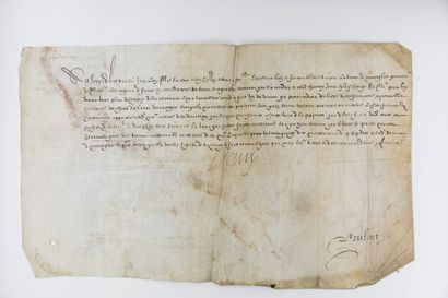 null HENRI IV [Pau, 1553 - Paris, 1610], king of France.

Signed document. June 27,...