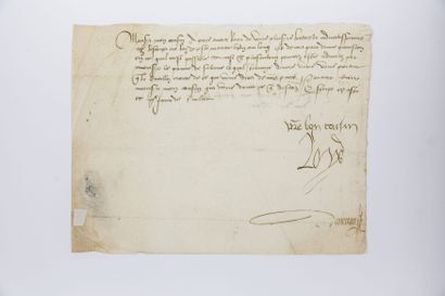 null LOUIS XII [Blois, 1462 - Paris, 1515], roi de France.

Lettre signée avec souscription...